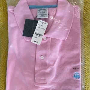 Brooks Brothers 1818 Men Performance Polo-Large SLIM Fit Pink, NWT Sealed